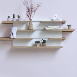 Modular shelves  Sline, wood and customizable colours. Le point D.