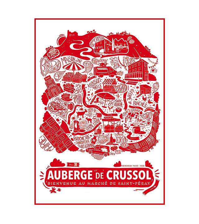 Illustration Auberge de Crussol - un projet d'identité visuelle by Le point D