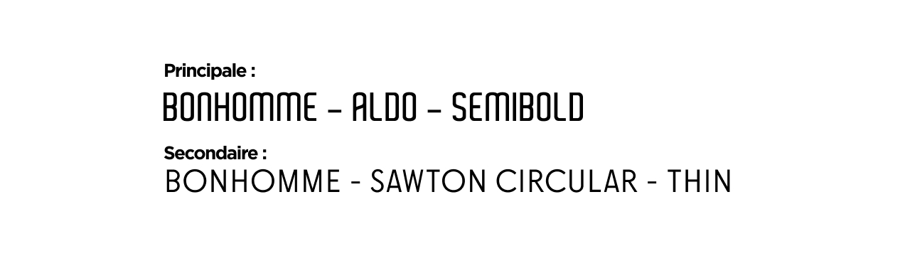 Typographie utilisée dans le projet