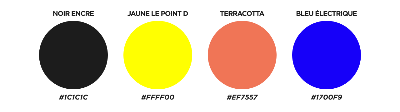 Palette de couleur de l'Agence Le point D