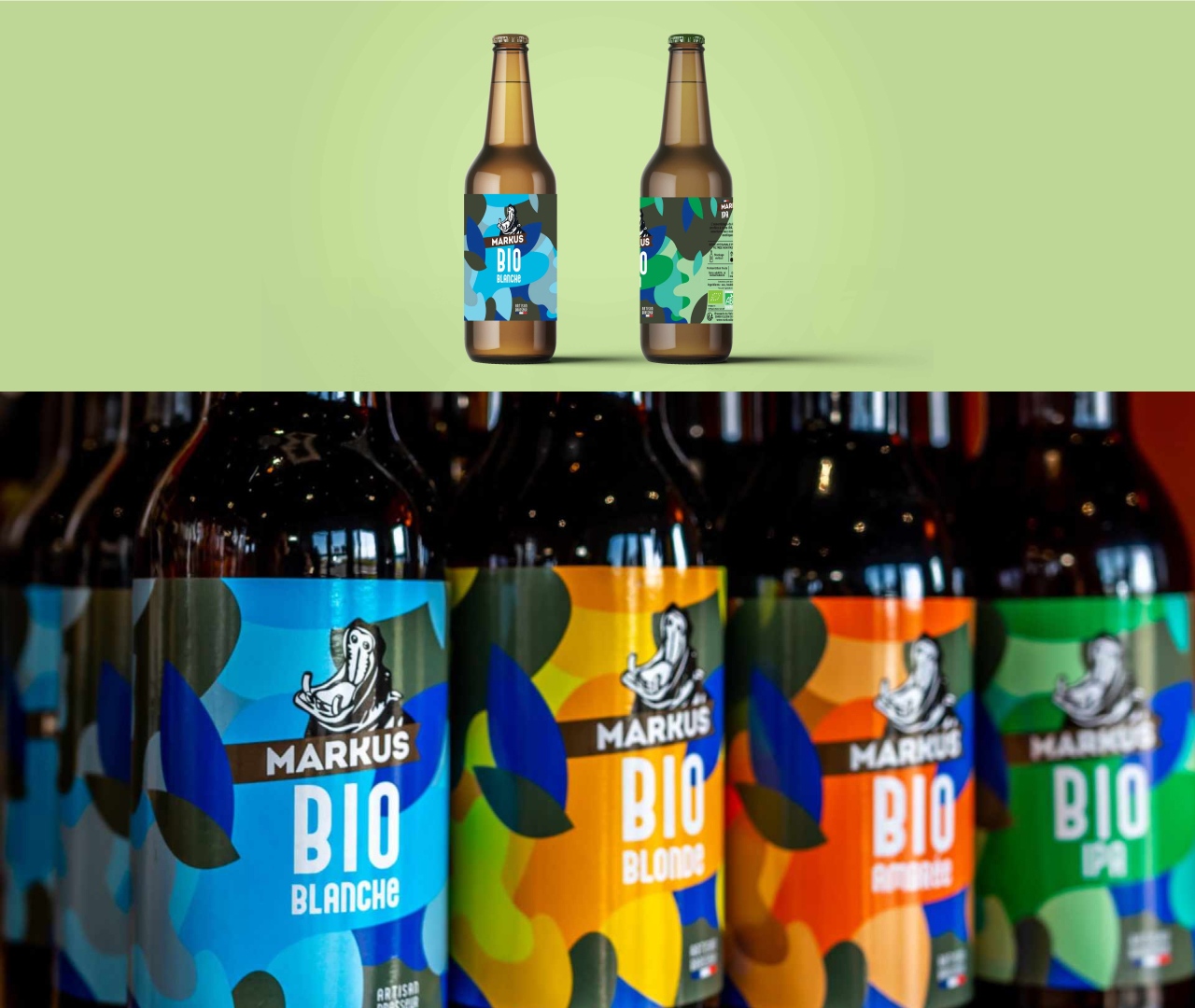 Application du design de packaging sur les différents produits de la gamme