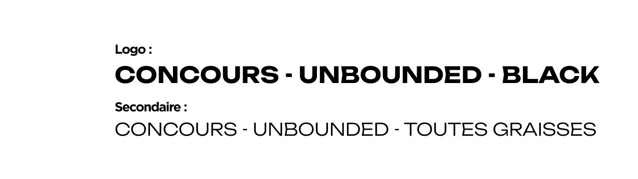 Typographie utilisée dans le projet