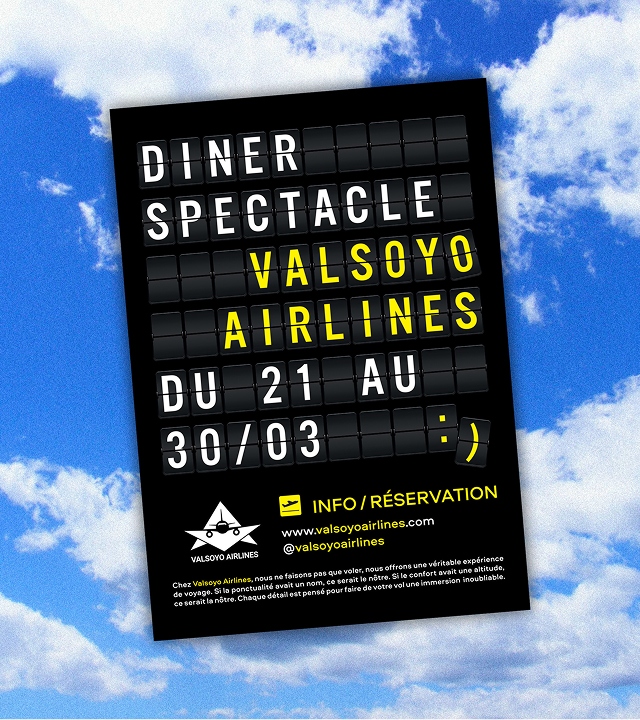 Affiche dîner spectacle - créée par Le point D