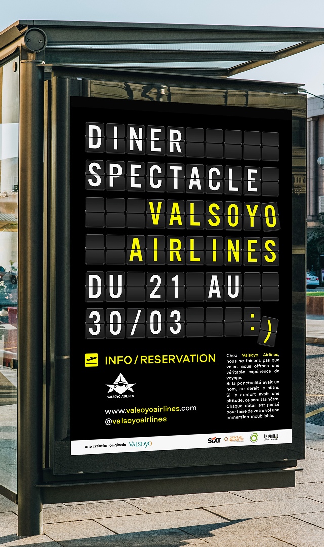 Mise en situation de l'affiche sur un abribus